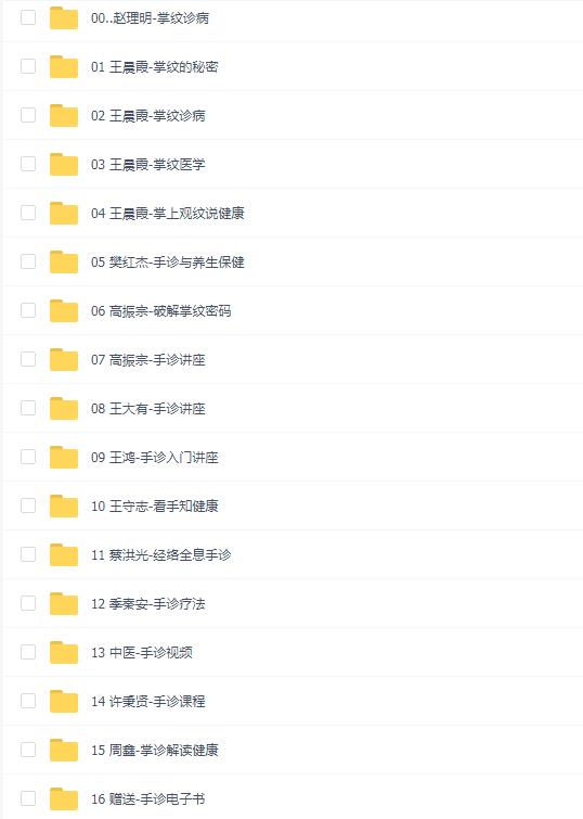 手诊大全16套+电子书合集